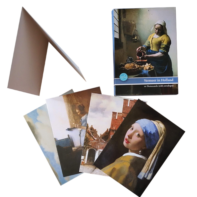 Cartes de voeux Johannes Vermeer, enveloppes blanches.Design personnalisé