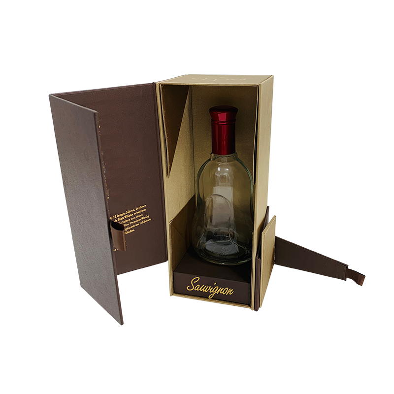 Boîte-cadeau à fermeture magnétique pliable marron pour whisky